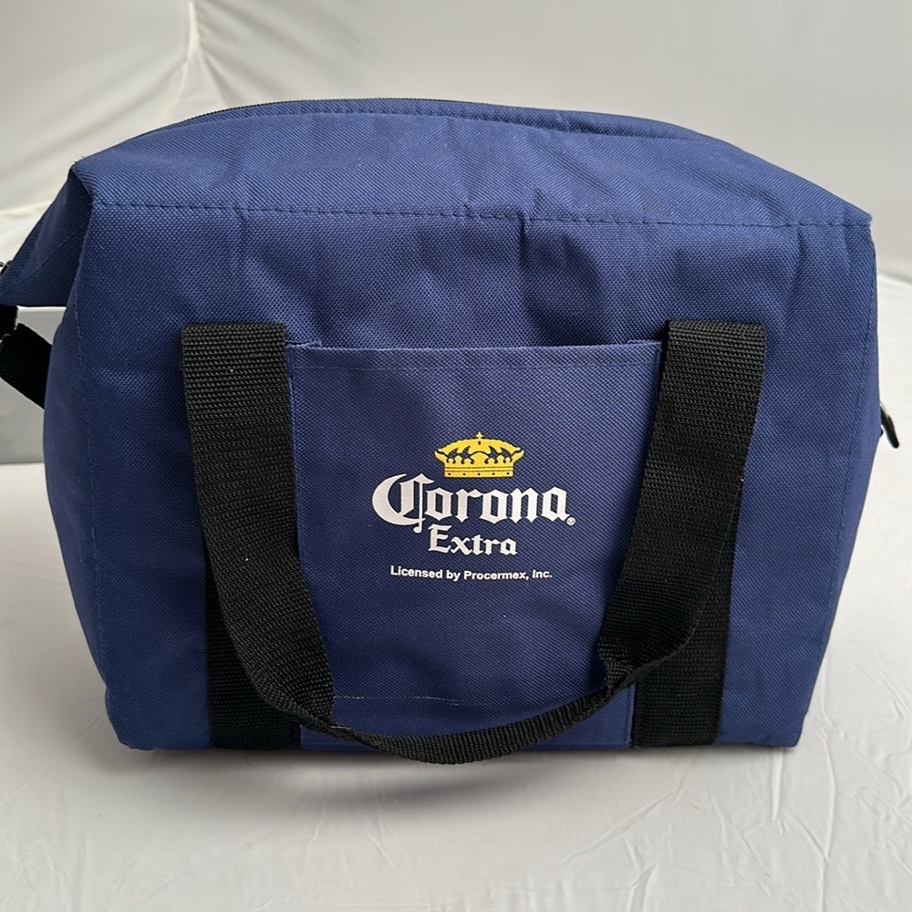 Corona branded logo blue insulated cooler bag